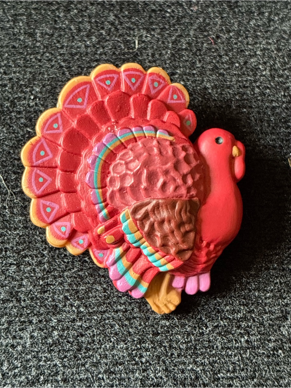 Ceramic Turkey Thanksgiving brooch